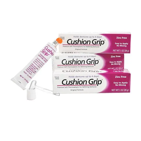 Cushion Grip Thermoplastic Denture Adhesive, 1 oz (Pack of 3)