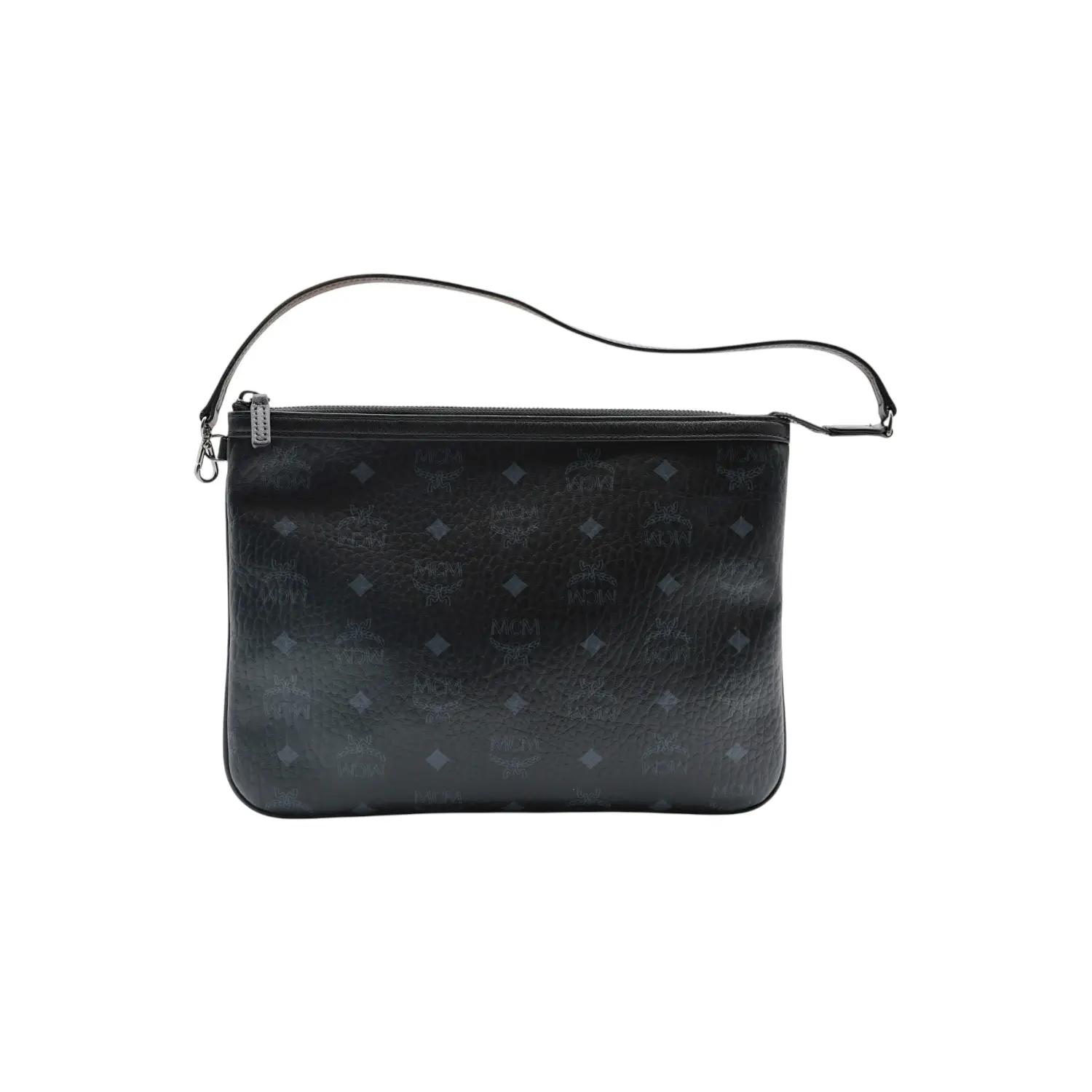 Pre-owned MCM calfskin leather Clutches & Wristlets Visteos Liz Pochette Tote Pouch in Black