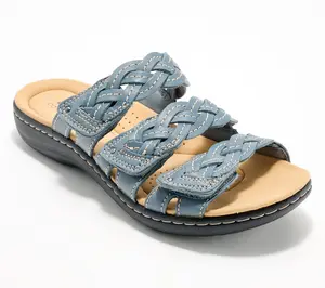 Clarks Collection Leather Slide Sandals - Laurieann Rio