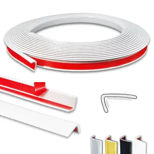 White 20ft Outside Vinyl Corner Trim Peel and Stick for Tile and Wall Edges, Decorative Kitchen Backsplash Trim Edge, Tile Edge trim, corner trim Waterproof Wood