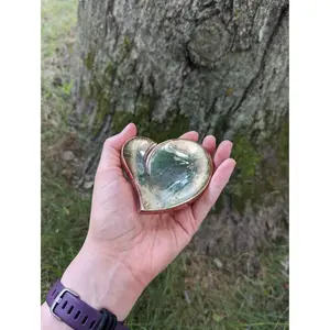 B Grade Heart Container Metal Heart Aged Heart Container Scratched Container Rustic Look