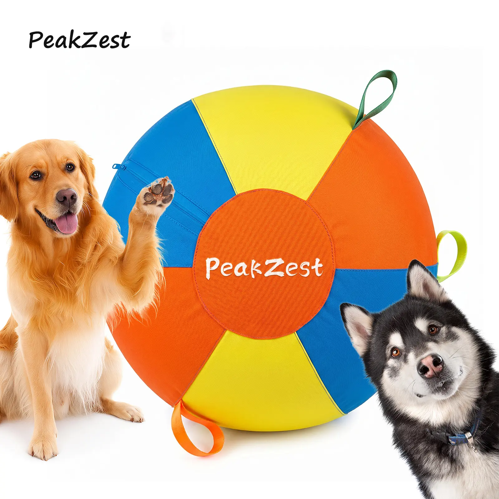 Interactive Herding Ball for Dogs, Bite Resistant Inflatable Dog Ball Set with Cover and Pump, Outdoor Exercise Toy gift