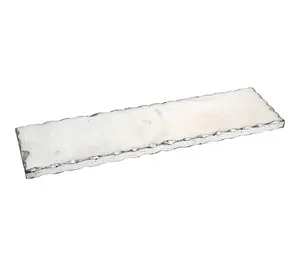 HomeRoots 18" White Rectangular Marble Vanity Tray HomeRoots 18" White Rectangular Marble Vanity Tray
