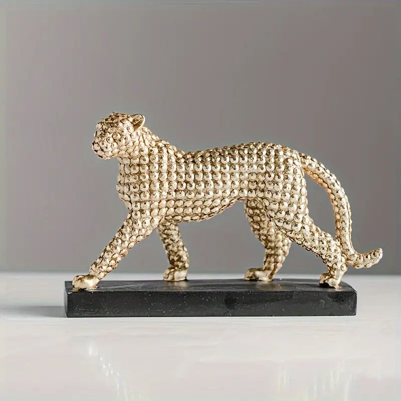 [1pc Leopard Cub Resin Ornament] 1pc Leopard Cub Resin Handicraft Ornament For Entrance, Living Room, Study, Wine Cabinet, Home Decoration, Craft Decoration Accessories, Desktop Ornaments Raised Dots-Leopard-21182