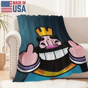 Clash Royale Flannel Throw Blanket - Soft Warm Plush for Sofa Bed Office Camping - Cozy Christmas Gift for Kids Fans Adults - 80x60 Inches Home Décor