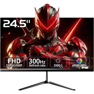 24.5 inch 300Hz Gaming , FHD PC  Built-in Speakers, 1080p  Screen for  Office Business, DP, HDMI, Compatible with Wall mounting 75 * 75MM - Black