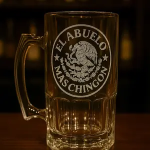 "El Abuelo Mas Chingon" Etched Glass Mug
