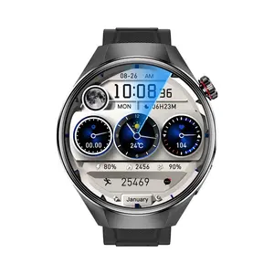 Compass Build-in Smart Watch Zinc Alloy 1.75Inch 400Mah Battery Waterproof Support Bluetooth Call GPS Motion Trajectory Voice Assistant Watches Music Control Heart Rate Monitor/ Blood Oxygen /Sleeping Monitor Fitness Tracker for Android IOS