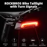 ROCKBROS Smart LED Bike Tail Light - 80lm Turn Signal, Wireless Remote Control, Brake Alert, 6 Lighting Modes, Ground Line, Handlebar Mount, USB-Rechargeable 2000mAh Battery-Powered Ebike Accessories (5-10hr Runtime) for Night Riding Safety