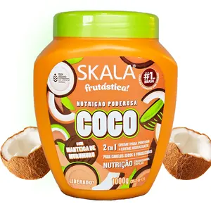 SKALA Frutastica Collection Coco 2 in 1 Treatment Cream 1000g - Extreme Brightness Nutrition Ultra Definition Leave-in or Conditioner with Vitamin E & D-Panthenol Silky Argan Sulfate Free