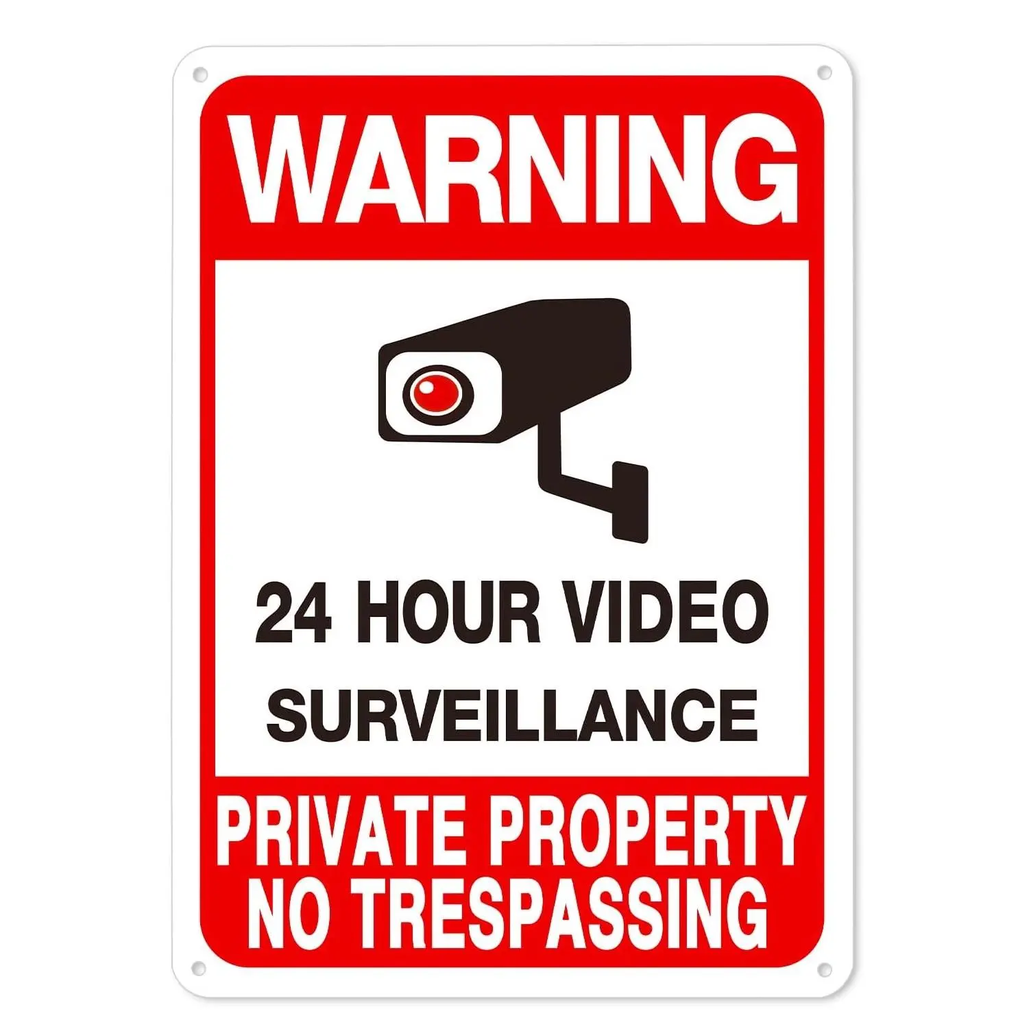 Private Property No Trespassing Sign,Video Surveillance Signs Outdoor,Rust Free Security Camera Sign for Home, Business, CCTV, UV Protected & Waterproof