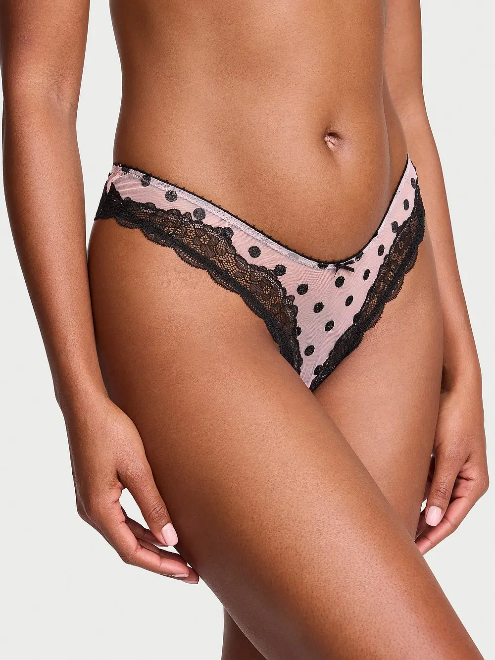 Victoria's Secret Tease Sheer Dot High-Leg Thong Panty