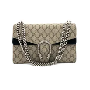Pre-owned GUCCI Canvas Shoulder Bag Dionysus Bag GG Coated Small Black #3469