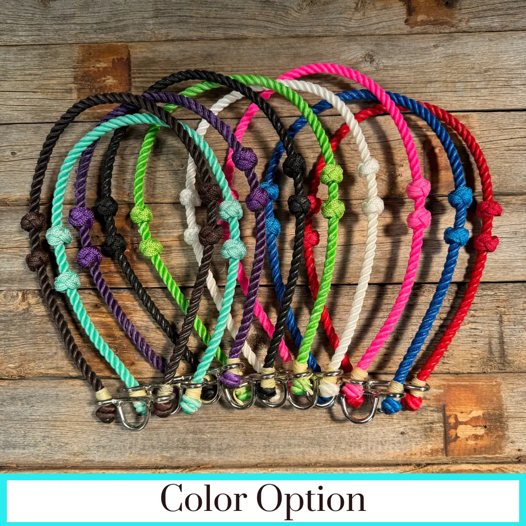 Lariat Noseband - Assorted Colors, 29” Rope Noseband with Adjustable Knots,