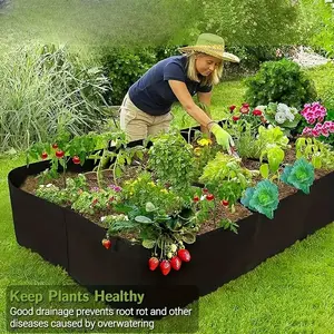 484.53L 8-Tier Garden Bed, Breathable Plant Container for Vegetables & Flowers, Durable Separated Dividers, Indoor/outdoor Use, Modern Design, Healthy Root Development, Garden Raised Bed