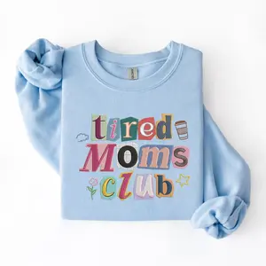 Tired Moms Coffee Club Embroidered  Sweatshirt, Coffee Lover Gift, Trendy Mama Sweatshirt, Tired Moms Club Shirt, Mothers Day Gift, Mom Life Sweatshirt