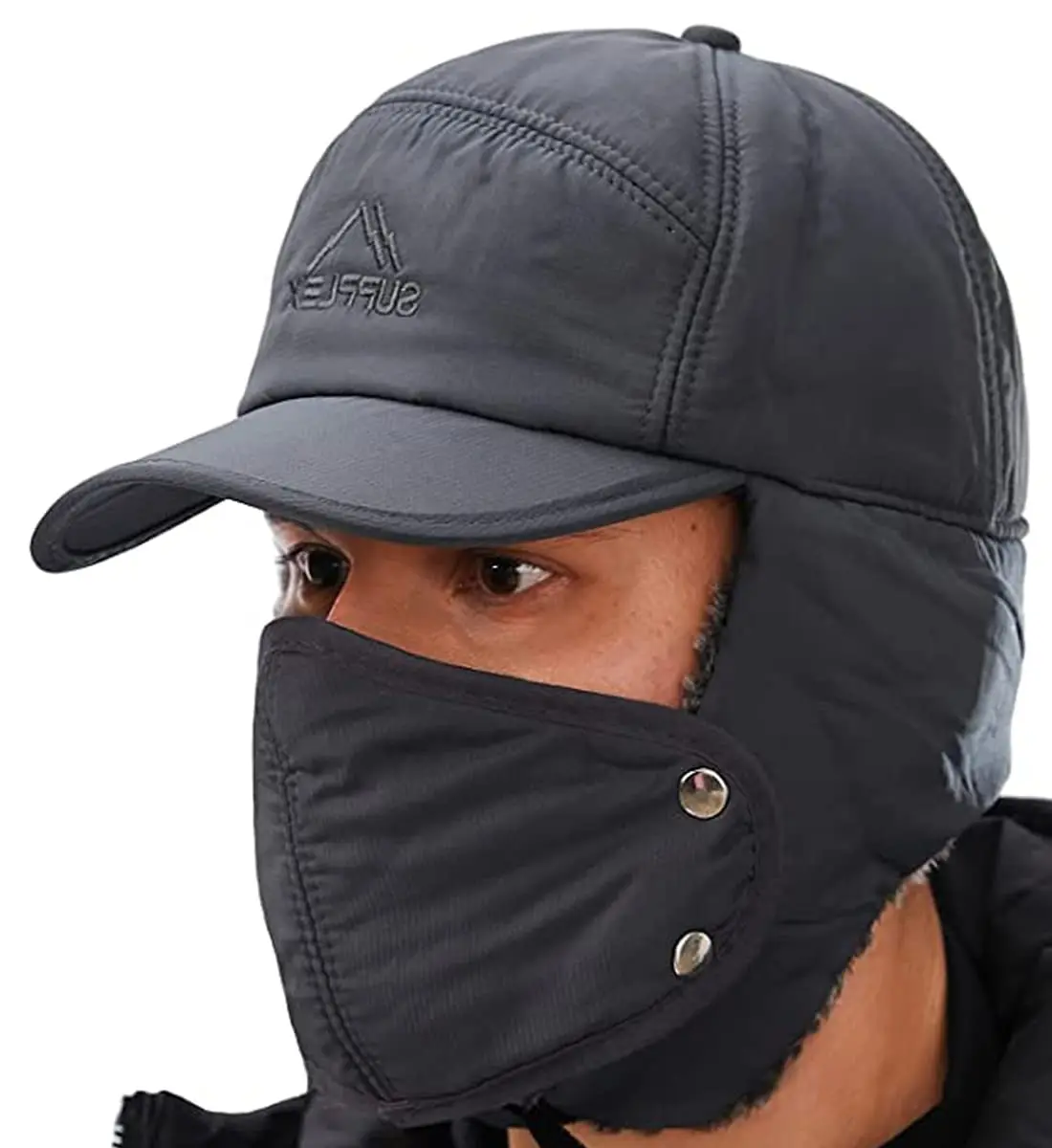 Unisex Winter Trapper Hat with Faux Fur Lined Ear Flaps, Windproof for Skiing, Hunting & Outdoor Activities, Unisex Fit