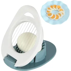 Egg Slicer & Dicer for Hard Boiled Eggs - Heavy Duty Cutter with Stainless Steel Wire, Cuts Strawberries, Kiwis & Soft Fruits Effortlessly - Easy-Clean Kitchen Tool