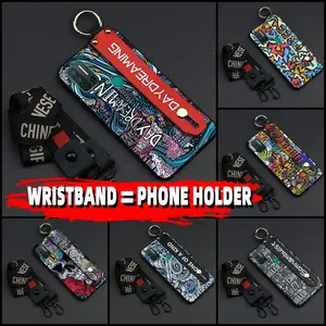 Kickstand Silicone Phone Case For Ulefone Note11P Phone Holder Durable Shockproof Lanyard Wrist Strap Graffiti Wristband Anti-knock protective Soft case Back Cover Anti-dust ring