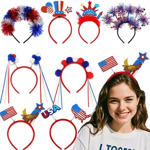6 Pcs/Set 9 Pcs/Set 12 Pcs/Set World Cup, Independence Day decorations headband headband headband, US National Day celebration party photo props, flag stripes, headband accessories