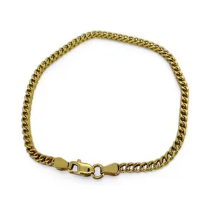 10kt hollow Franco model child's bracelet.Size 6''*2mm