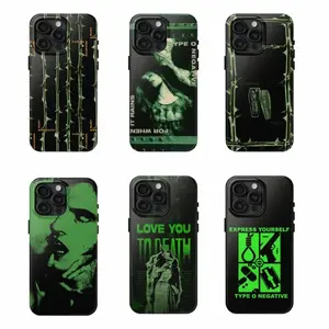 Type O Negative Band Merchandise Phone Case for iPhone 17 16 15 14 13 Pro Max Plus, Gothic Green Aesthetic Metal Band Cover, October Rust Inspired Gift for Fans
