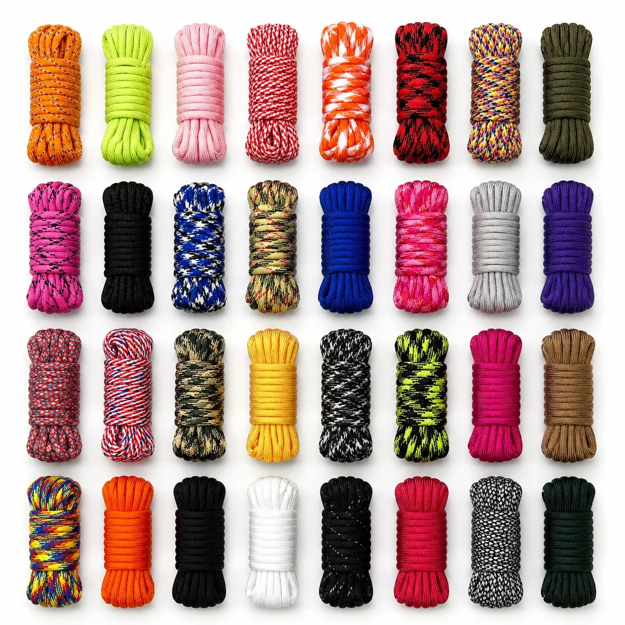 32 Colors 5mm 7-Strand Paracord Set, Strong Multi-Purpose Rope for Camping, Hiking, DIY Bracelets, Lanyards & Outdoor Gear, Parachute Cord