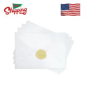 50 PCS 4x6 Pearl White Envelopes with Stickers, A4 Shimmer