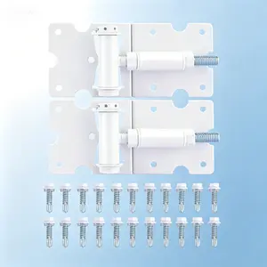 Heavy Duty Self-Closing Gate Hinges, 2 Pack for Wood, Vinyl, and Metal Fence, with Self-Tapping Screws and Adjuster Tool, Rust-Resistant for Outdoor Use, Smooth Closing Mechanism