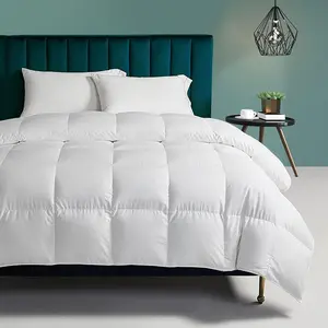 Organic Feathers Down Comforter Twin Size, All Season Duvet Insert with 100% Organic Cotton Cover, Medium Warm Bed Comforter with Corner Tabs (68x90, White)