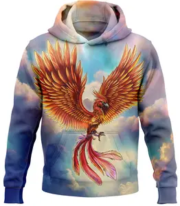 Blazing Phoenix USA Sizes- Unisex Hoodie Soft Polyester