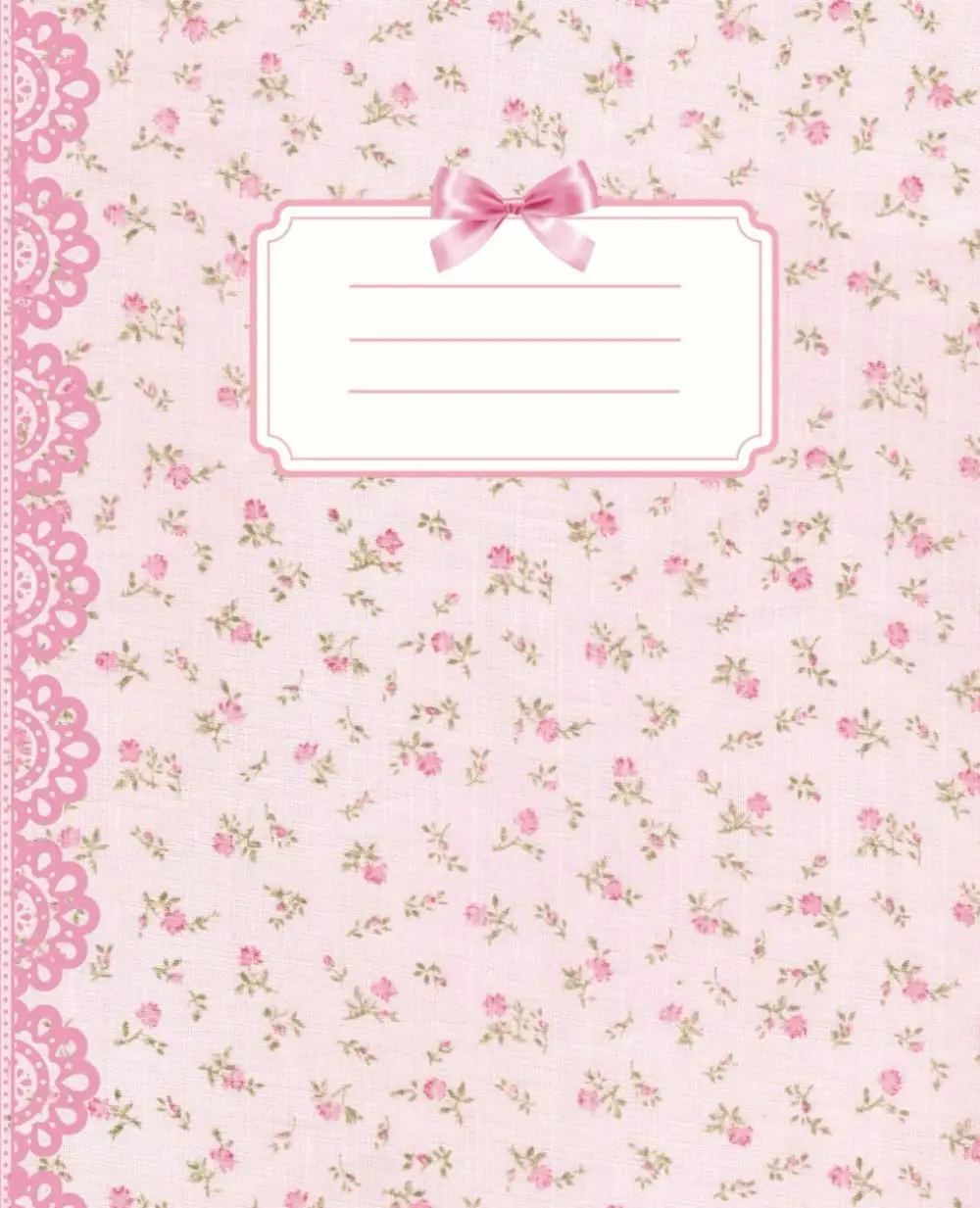 Coquette Composition Notebook College Ruled Vintage Pink Floral Print Aesthetic Journal Diary: School Supplies for Girls, Teens, Women 100 Pages 7.5 x 9.25"