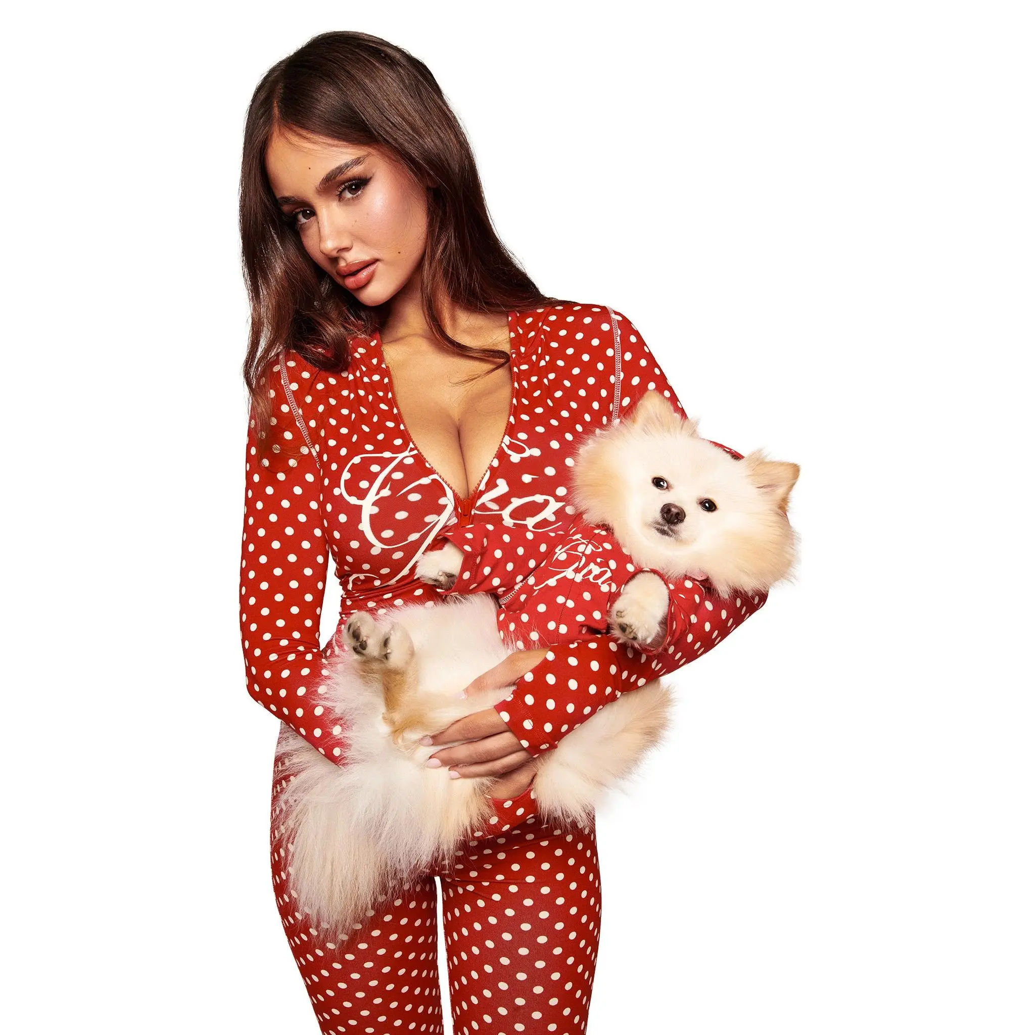 BLARE BEST FRIEND DOG HOODIE - RED POLKA DOT BLARE BEST FRIEND DOG HOODIE - RED POLKA DOT