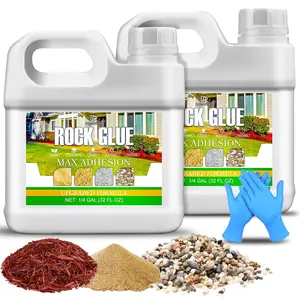 for Rock, 0.5 Gallon Rocks Glue, Fast-Drying Mulch Glue for Landscaping, Gravel & Mulch, Non-Toxic, Long-Lasting Stabilizer for Pine Straw, Pebbles & Weed Barrier, Spray for