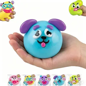 Funny Face Squishy Stress Ball, Soft Moldable Sensory Toy, Anxiety Relief for Kids Teens Adults