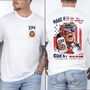 For Women, Full Color T-Shirt, Make 4th of July Miler Lite America Great Again Shirt, Miler Lite Shirt, For Men