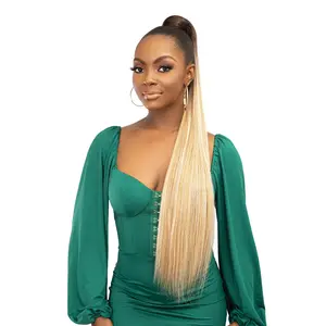 Janet Collection Human Hair Prime Unimix Ponytail Remy Illusion Snatch N Wrap Straight 34"