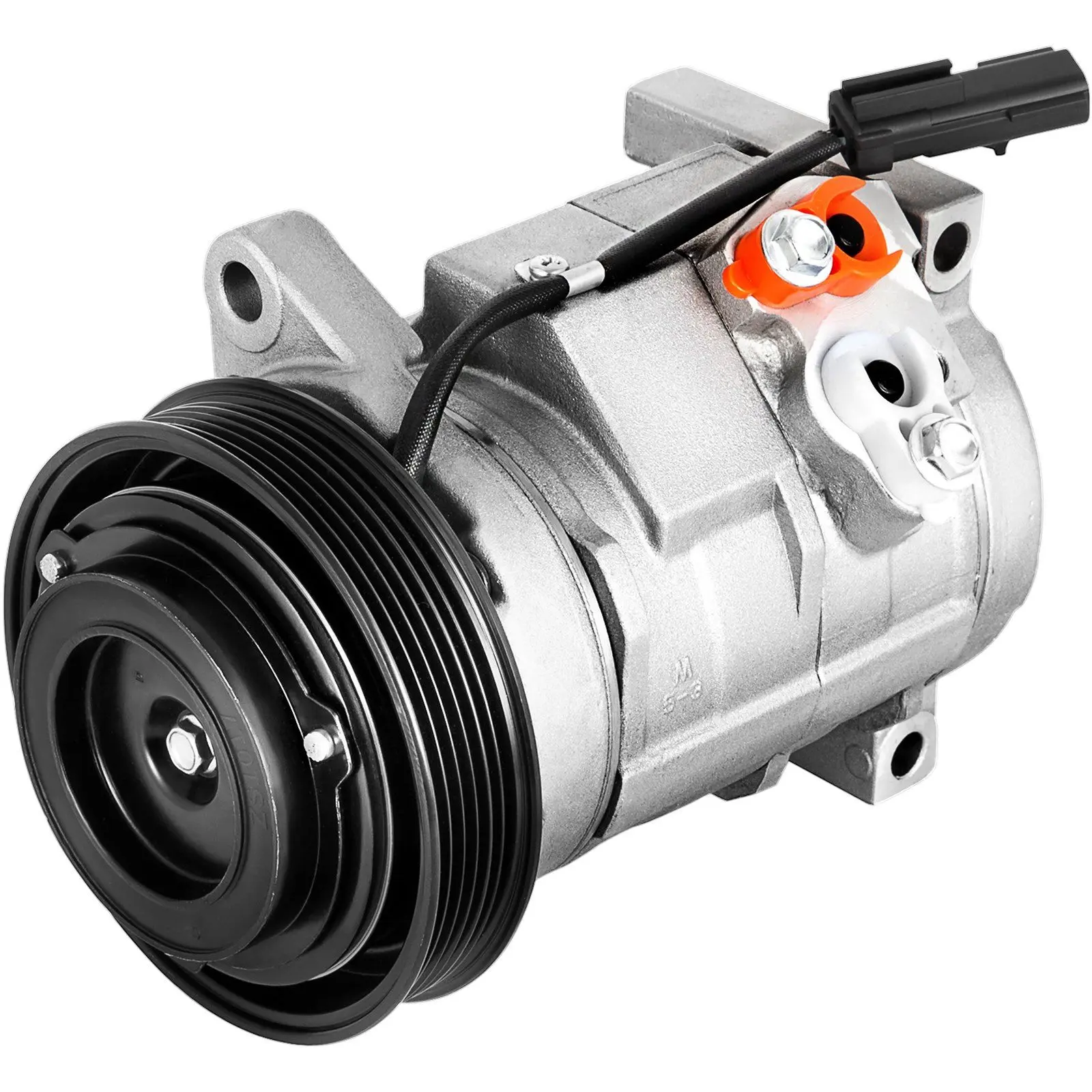 VEVOR 12V Aluminum AC Compressor, 29001C 5005440AA 4710522 0610043 471-0522 77374 78374 97343 98343, 15.43 lbs with Serpentine Belt for Grand Caravan Town & Country