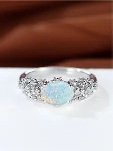 Geometric  Luxury  Band Ring  Synthetic Zirconia Inlay Luxury Exquisite Elegant Retro Mysterious Fashion Stackable Design Engagement Ring Daily Wear Jewelry Accessory for All Seasons for Women & Girls