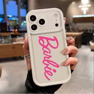Barbie Pink Logo Phone Case for iPhone 17 AIR 17 PRO 16 PRO 15  PRO MAX  14 PLUS 13 PRO 12 11 PRO XS MAX X XR Samsung Galaxy S25 Ultra S24 S23 S22 Plus Shockproof Protective Cover Full Protection Anti-Drop