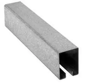 212 MAIN 8 ft. Plain Galvanized Flagged Box Rail - Face Mount, Flagged Ends, 450 lbs Weight Capacity, Plain Finish