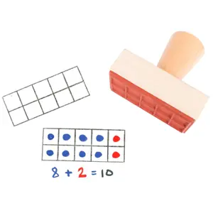 Ten Frame Stamp Wooden Stamp with Rubber Imprint Create Your Own Ten Frame Template for Elementary Math Lessons
