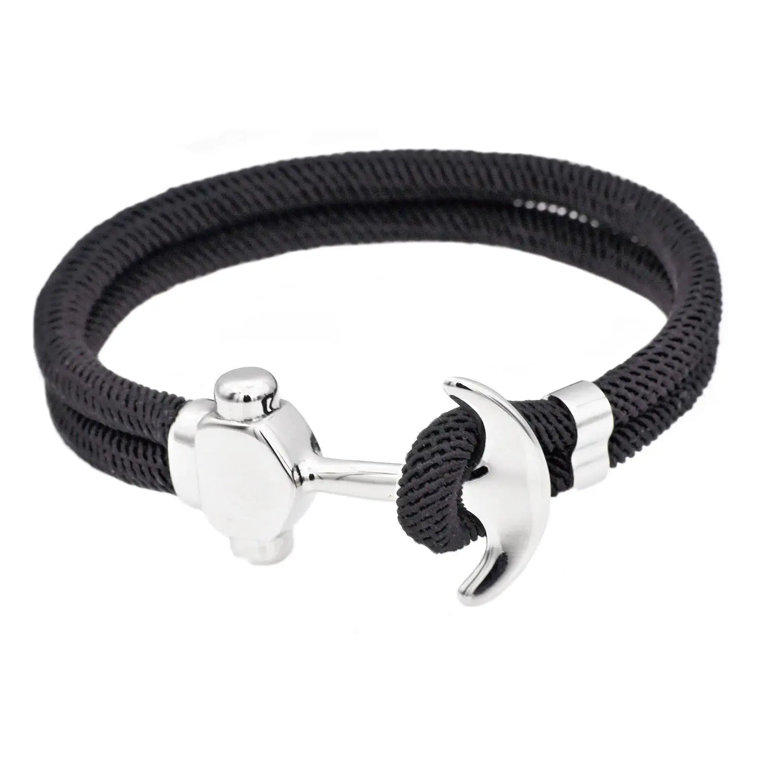 Blackjack Men's Bracelet Twisted Cotton Anchor BJB225BK