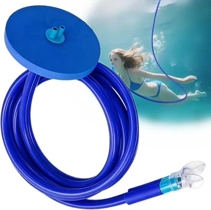 Adult Beginner Sport ActiveDouble-TubeSnorkel, Dual-Head DivingMouthpiece withLong Hose, Anti-ChokeFresh Air, LightweightShallow Water DivingGear