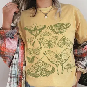 Butterfly Comfort Colors TShirt, Cottagecore Moth Unisex T-Shirt, Retro Granola Girl Top, Summer Nature Lover Clothing, Bug Goblincore Shirt QD8