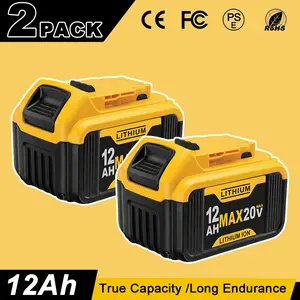 12.0Ah Replacement for dewalt 20v battery Max XR  Battery Lithium Compatible with DCB200/DCB201/DCB203/DCB204/DCB206/DCB181/DCB180/DCB606/DCB609/DCB612/DCB207/DCB209