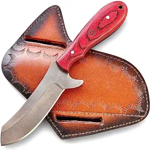 Handmade D2 Steel Bull Cutter Knife 8.5"| Full Tang Hunting & Outdoor Knife with Leather Sheath for Camping, BBQ & Survival.