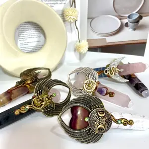 Different Maerail Magic Wands High Quality Natural Flourite Citrine Apatite Amethyst Rose Quartz From IG Crystal