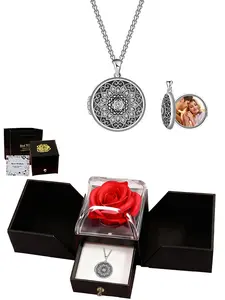 Celtic Locket Necklace Vintage Copper Locket Pendant, Memorial Album Chain, Ideal Gift for Wife Girlfriend, All Seasons