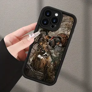 A wildlife camouflage design Case for iPhone 17 Pro Max 16 16e 15 14 Plus 13 12 Mini 11 Air X XS Pattern Soft TPU Rubber Camera Protection Rugged Mobile Phone Cover Valentine's Day  Gift 2D printing